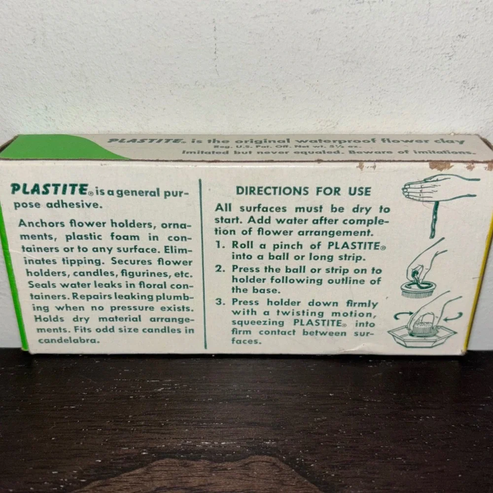 Vintage | Plastite Waterproof‎ Adhesive Clay | Original Box | Great Graphics